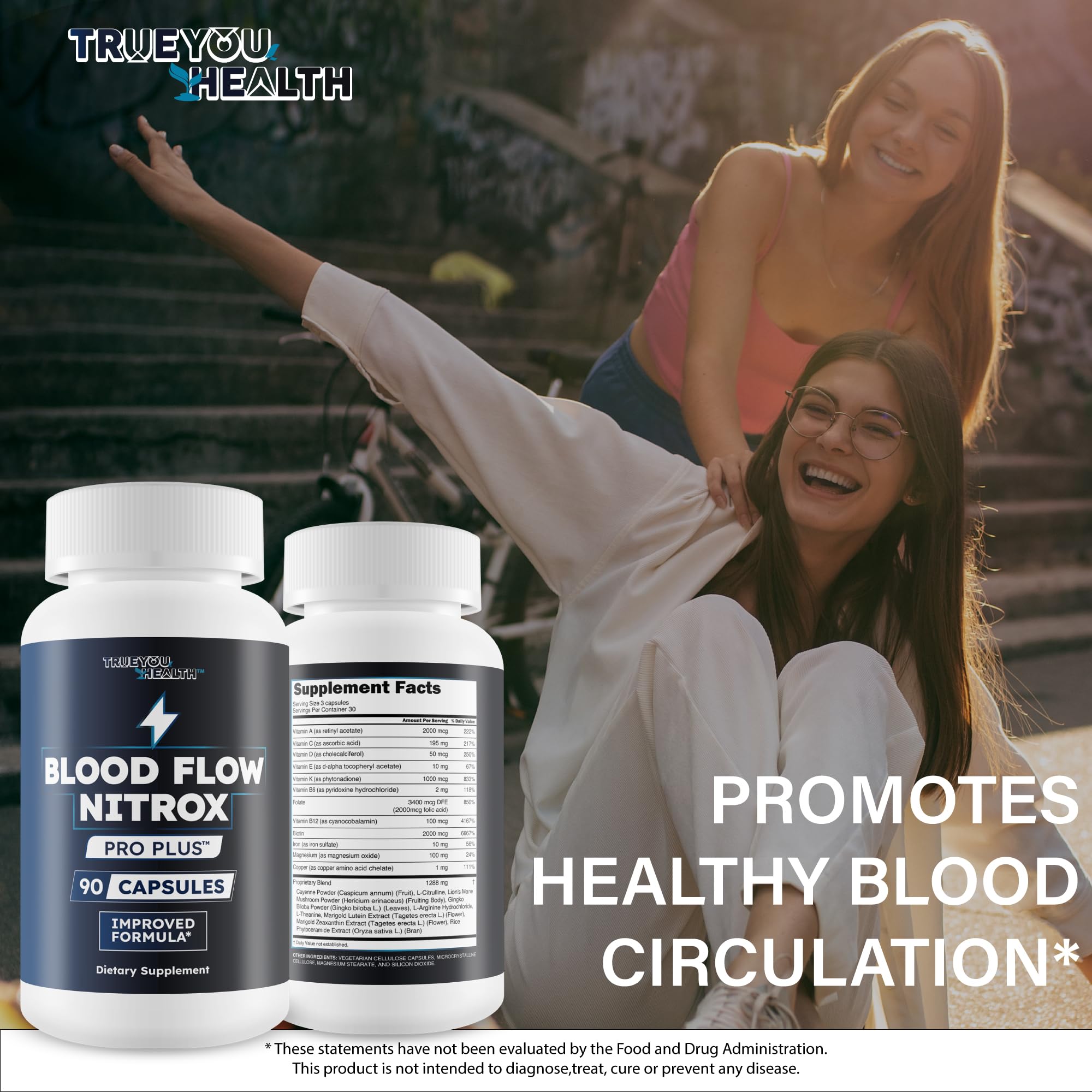 Blood Flow Nitrox Pro Plus - Improved Formula - Our Best Blood Circulation Supplements For Men - Vasodialators - Increase Blood Flow Care Blood Circulation Supplement Blood Flow Supplement For Men - TrustMedUSA
