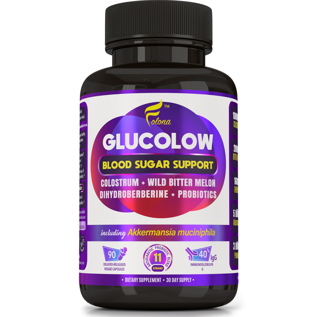 Blood Sugar Support Colostrum Supplement w/ Bitter Melon, Probiotics Blend w/ Akkermansia & Prebiotic Berberine | For Healthy Blood Glucose, Metabolism, Gut & Immunity | 90 Delayed Release Vegan Caps - TrustMedUSA