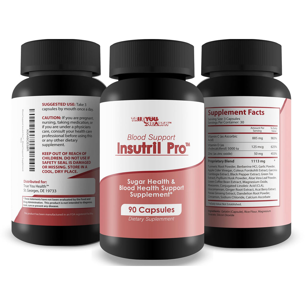 Blood Support Insutril Pro - Our Best Sugar Health & Blood Health Support Supplement - Circulatory Health Support - Blood Balance Blood Boost Blood Circulation Supplements - Health Blood Balance Pills - TrustMedUSA