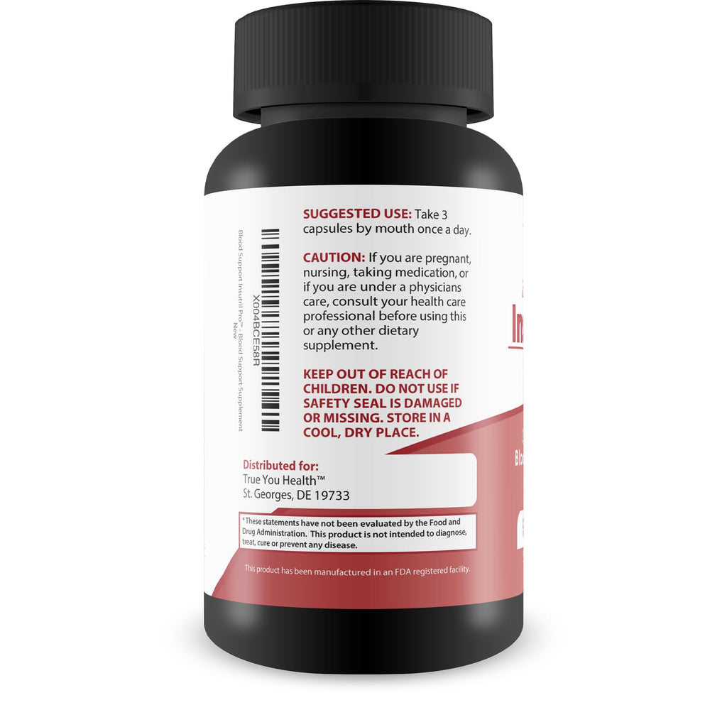 Blood Support Insutril Pro - Our Best Sugar Health & Blood Health Support Supplement - Circulatory Health Support - Blood Balance Blood Boost Blood Circulation Supplements - Health Blood Balance Pills - TrustMedUSA