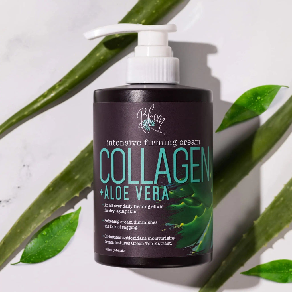 BLOOM Collagen Cream + Aloe Vera Moisturizer Body Lotion & Face Cream | Dry Skin - TrustMedUSA