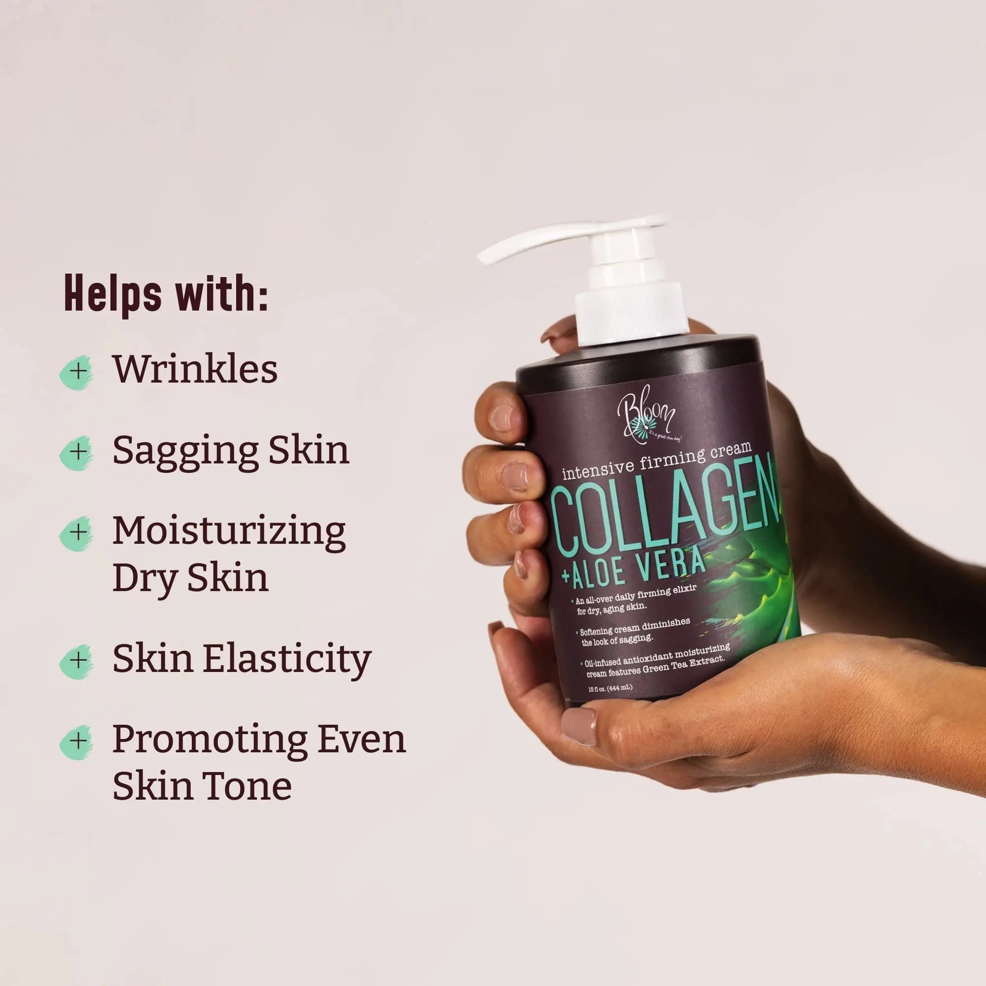 BLOOM Collagen Cream + Aloe Vera Moisturizer Body Lotion & Face Cream | Dry Skin - TrustMedUSA
