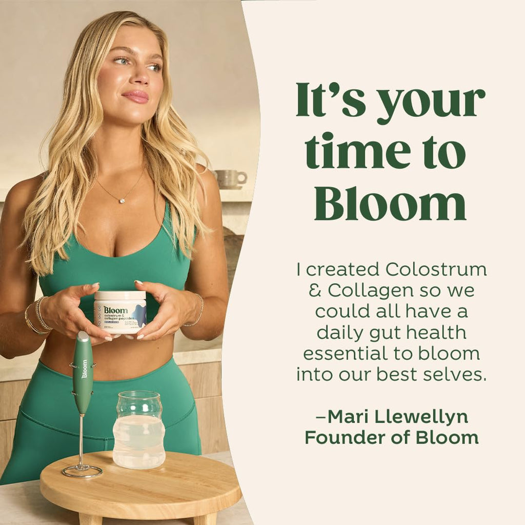 Bloom Nutrition Bovine Colostrum Powder with Vitamin B-12 for Gut Health, Immune Support, Hair Growth & Beauty Supplement | Strawberry, 25 Servings - TrustMedUSA
