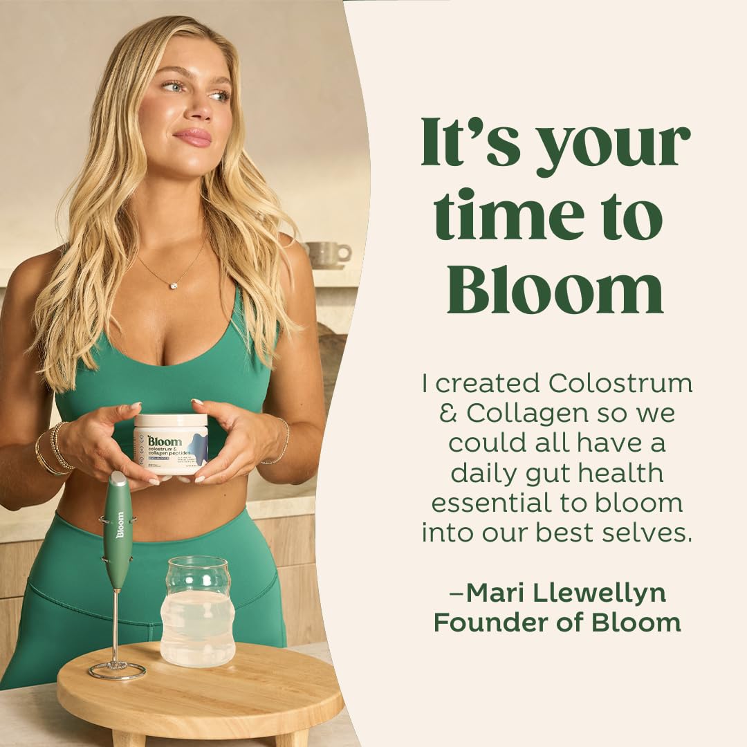 Bloom Nutrition Bovine Colostrum Powder with Vitamin B-12 for Gut Health, Immune Support, Hair Growth & Beauty Supplement | Strawberry, 25 Servings - TrustMedUSA