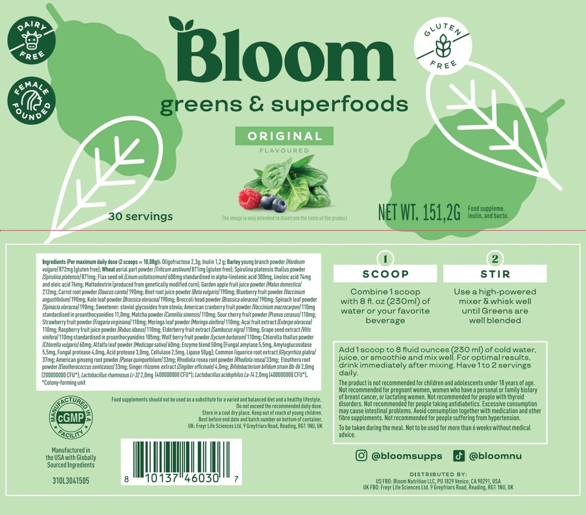 Bloom Nutrition Greens and Superfoods Powder for Digestive Health, Greens Powder - TrustMedUSA