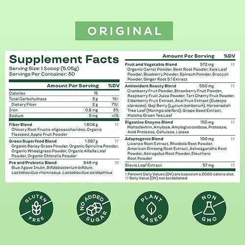 Bloom Nutrition Super Greens Powder Smoothie & Juice Mix (Original) - TrustMedUSA
