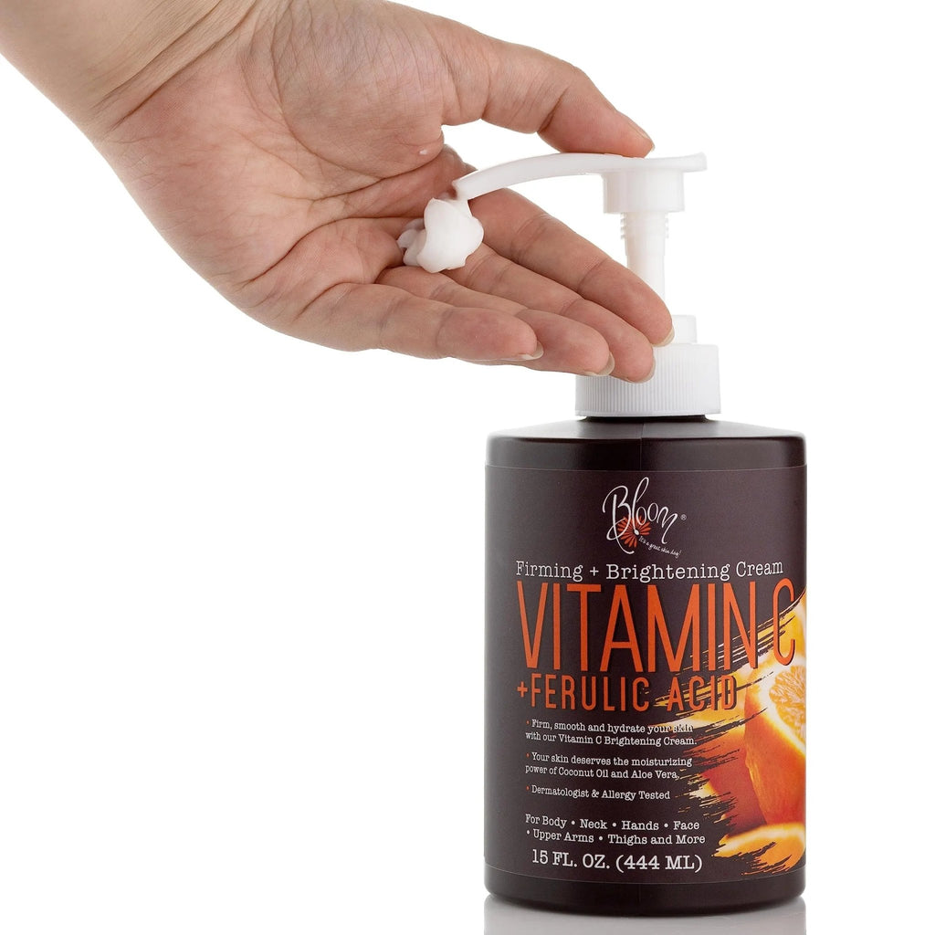 BLOOM Vitamin C Cream Body Lotion & Face Moisturizer W/Coconut Oil | Natural Skin Care - TrustMedUSA