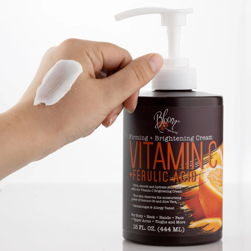 BLOOM Vitamin C Cream Body Lotion & Face Moisturizer W/Coconut Oil | Natural Skin Care - TrustMedUSA