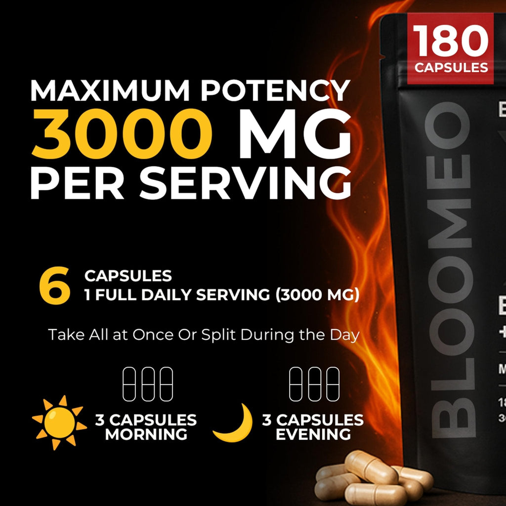 Bloomeo Beef Organ Supplement for Men | 100% Grass Fed Beef Liver Capsules with Bull Testicle, Prostate, Bone Marrow & More X: Ancestral Superfoods for Vital Energy, Immunity & Men’s Health, 180 ct - Maple Wellness Supplements