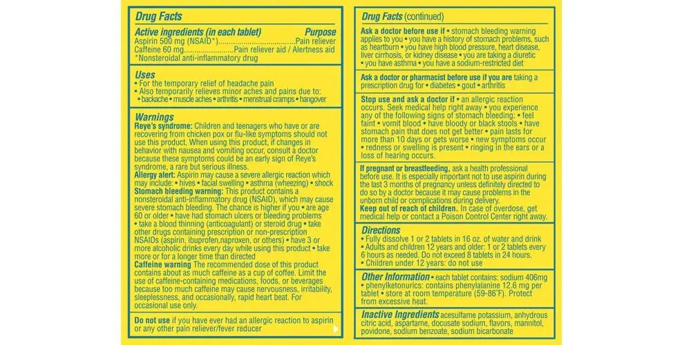 Blowfish for Headaches | Maximum Strength Effervescent Pain Relief Tablets – Treats Headaches Fast, 2X Faster Than Pills – Lemon Flavor (2 Pack) - TrustMedUSA