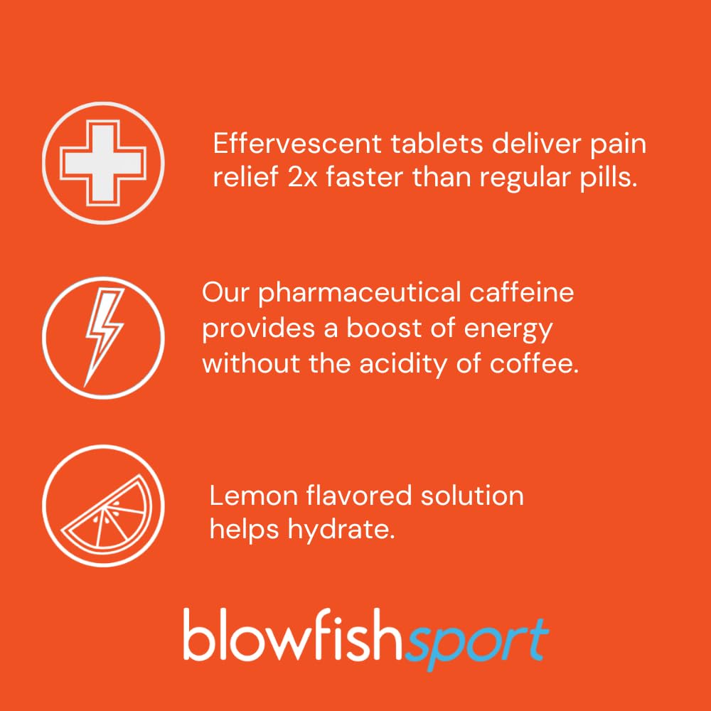Blowfish Sport | 4 Pack | Pain Relief for Athletes | Eases Sore Muscles | Boosts Energy | Effervescent Formula Works Fast | Perfect for Morning Workouts - TrustMedUSA