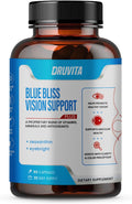 Blue Bliss Vision Support - Eye Vitamins with Lutein, Biotin, Bilberry and Zeaxanthin - Vitamin Supplement for Vision Health and Preservation for Adults Seniors 60 Veggie Capsules 30 Day Supply - TrustMedUSA
