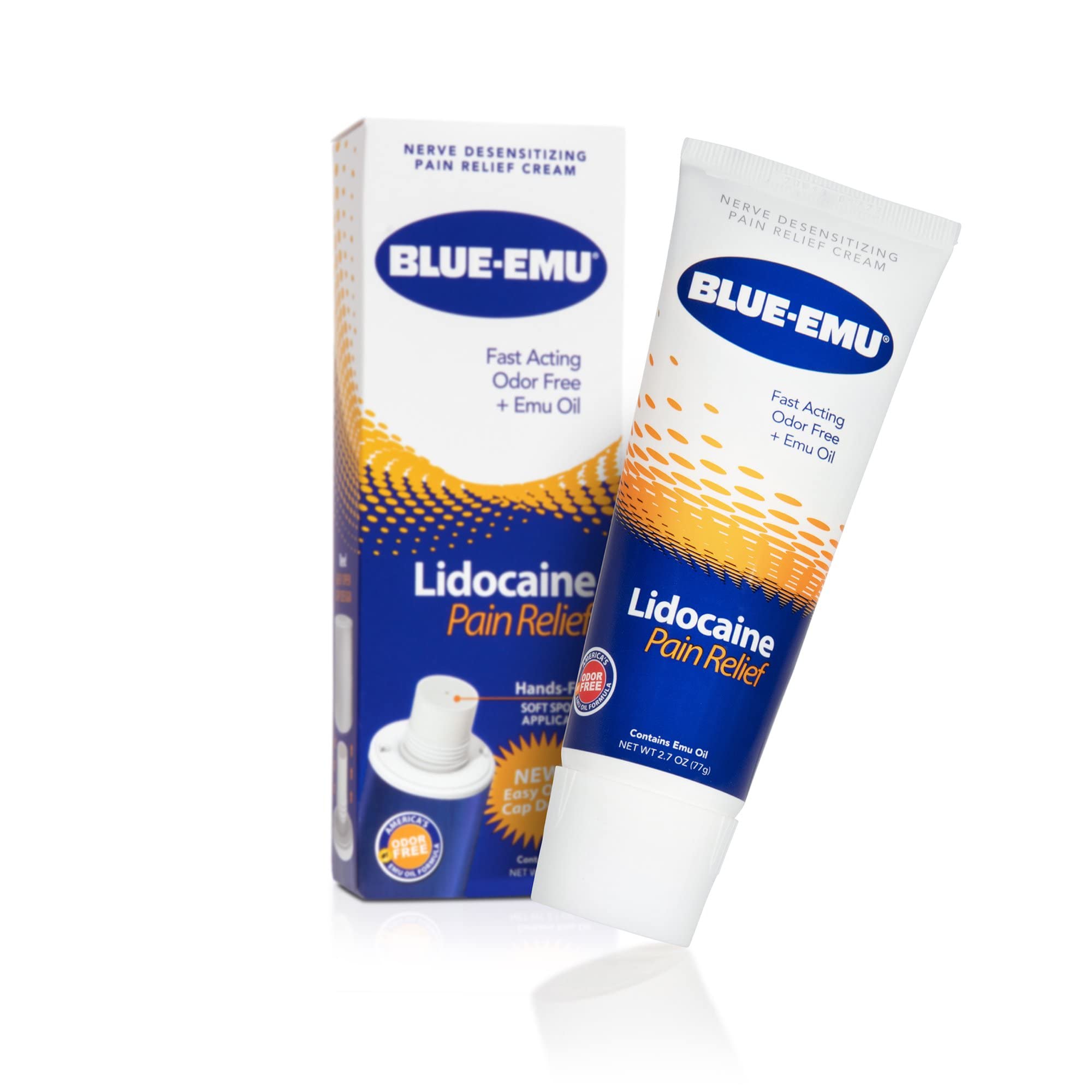 Blue Emu Blue-emu lidocaine Pain Relief Cream Non-Child Resistance Cap, Odor Free, 2.7 Ounce - TrustMedUSA