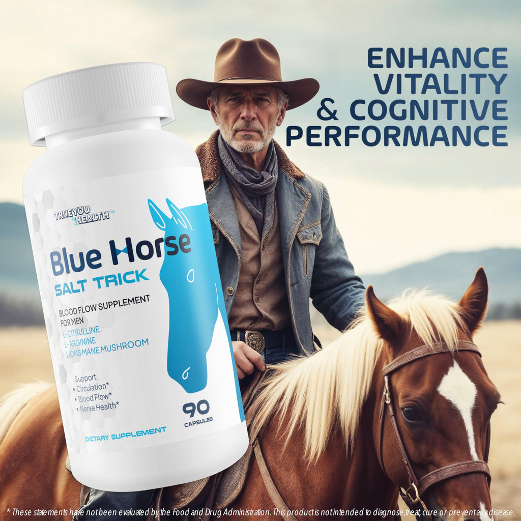 Blue Horse Salt Trick - Our Best Blood Flow Supplement for Men - Our Best Circulation Supplement - Male Circulation Supplements Nitric Oxide Vasodilator to Improve Blood Flow 7 Blue Salt Trick for Men - TrustMedUSA