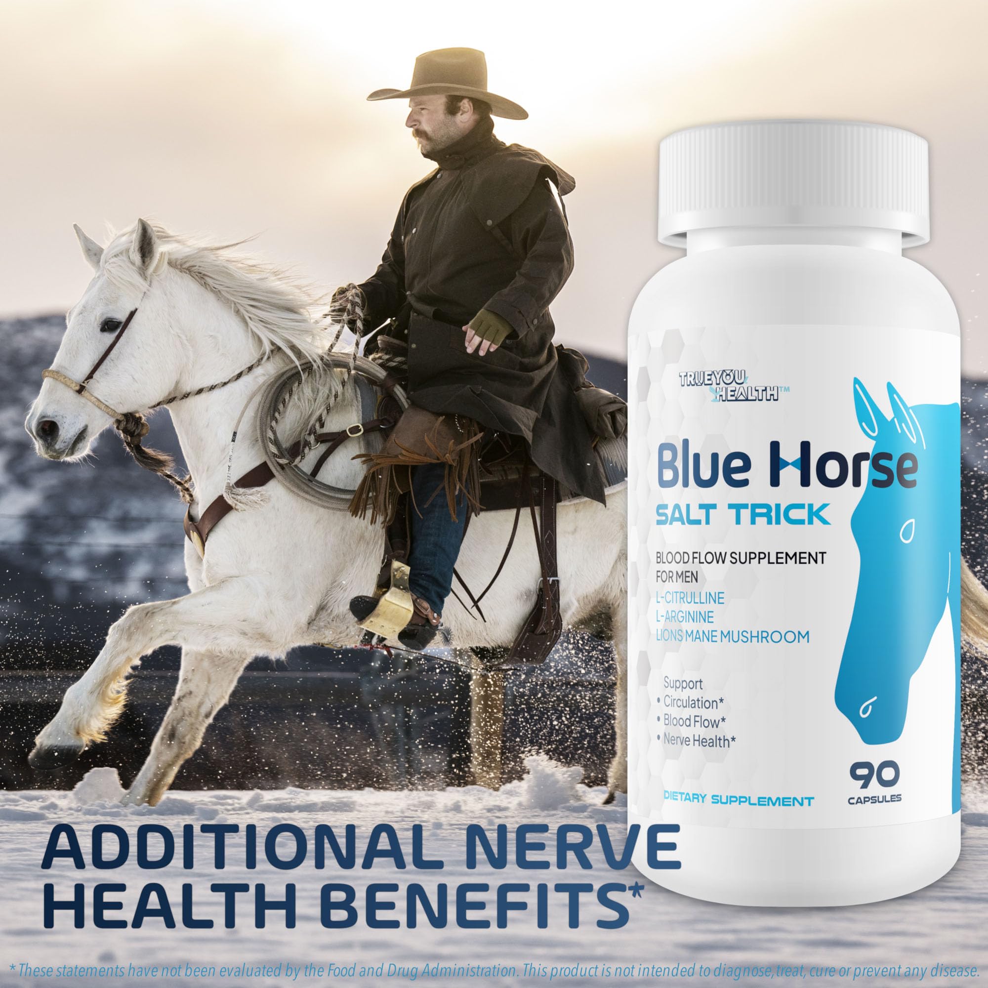 Blue Horse Salt Trick - Our Best Blood Flow Supplement for Men - Our Best Circulation Supplement - Male Circulation Supplements Nitric Oxide Vasodilator to Improve Blood Flow 7 Blue Salt Trick for Men - TrustMedUSA