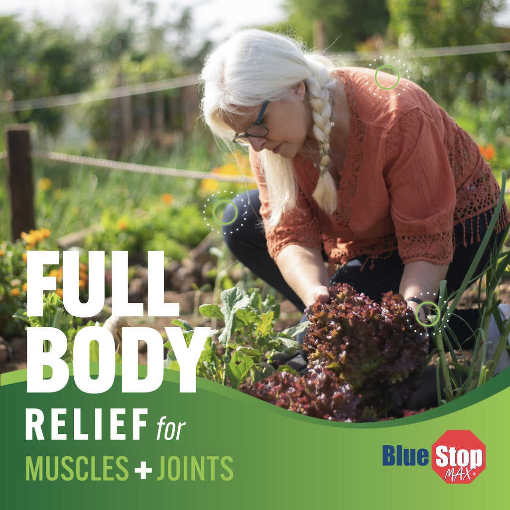 Blue Stop Max Massage Gel for Body Aches, 16 oz Pump Bottle; 3 in 1 Product Relieves Body Aches, Supports Joints and Nourishes The Skin - TrustMedUSA