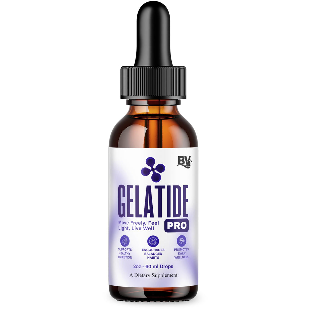 BLUE VIBE Gelatide Liquid Drops, Gela Tide Advanced Maximum Strength Overall Health & Wellness Support Supplement, Gelatide Premium Daily Health and Overall Energy Formula (2oz / 60ml) - TrustMedUSA