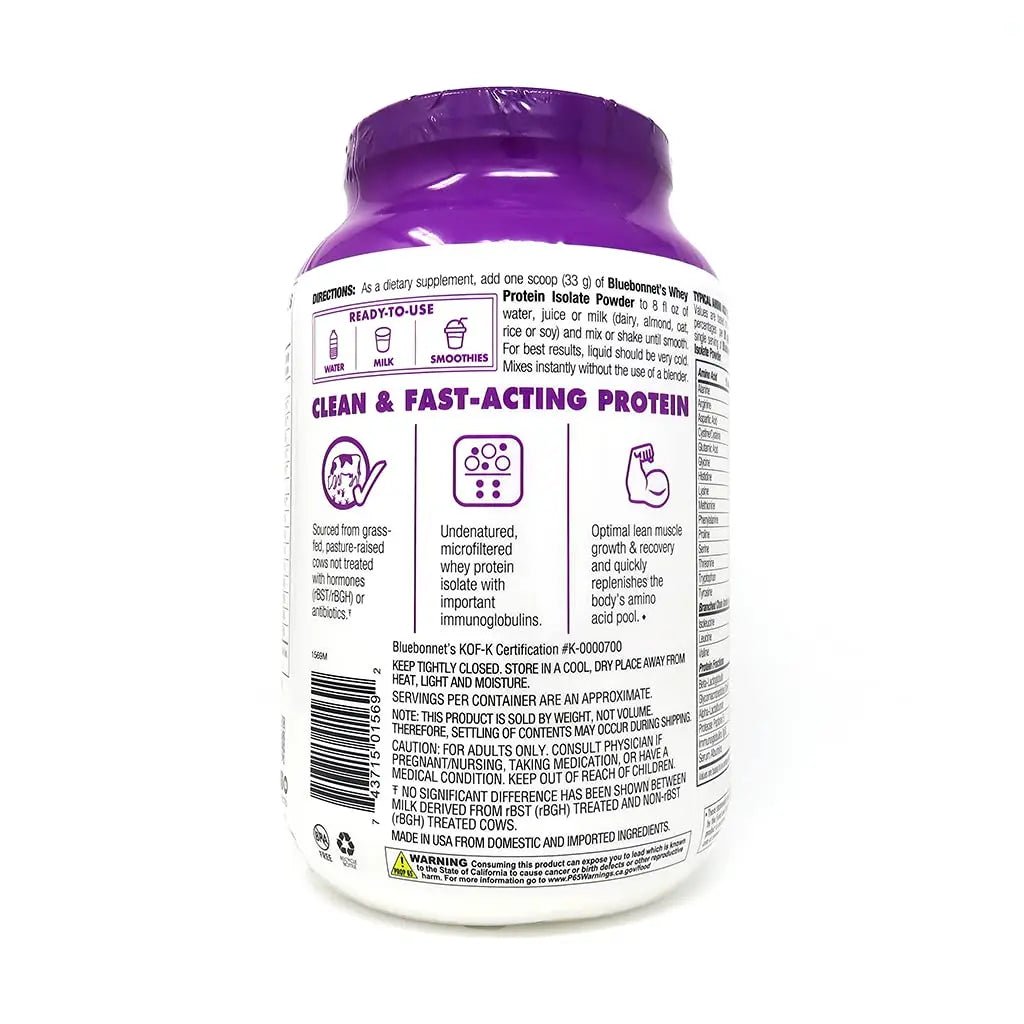 BlueBonnet 100% Natural Whey Protein Isolate Powder, Chocolate, 2 Pound - TrustMedUSA