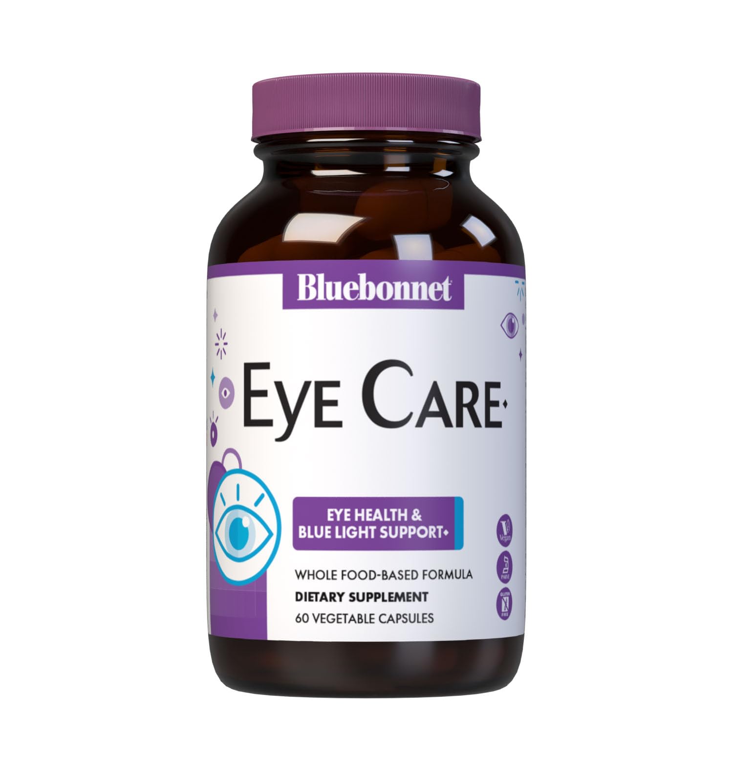 Bluebonnet Nutrition Eye Care Macular & Blue, Eye Health & Blue Light Support*, Vegan, Kosher-Certified, Gluten-Free, Dairy-Free, 60 Vegetable Capsules, 30 Servings - TrustMedUSA