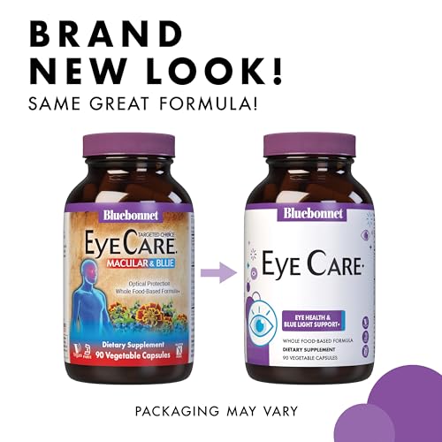 Bluebonnet Nutrition Eye Care Macular & Blue, Eye Health & Blue Light Support*, Vegan, Kosher-Certified, Gluten-Free, Dairy-Free, 60 Vegetable Capsules, 30 Servings - TrustMedUSA