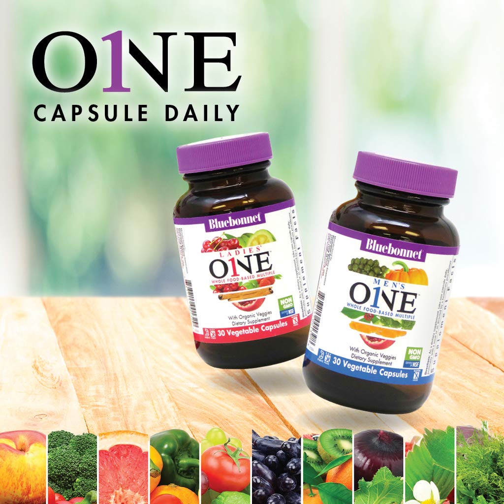 Bluebonnet Nutrition Men’s One Vegetable Capsule, Whole Food Multiple, K2, Organic, Energy, Vitality, Non-GMO, Gluten, Soy & Milk Free, Kosher, 3 Month Supply, 90 Count - TrustMedUSA