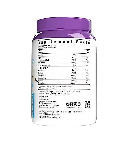 Bluebonnet Nutrition Whey Protein Isolate Powder, 14 Serving, Vanilla, 1 lb - TrustMedUSA
