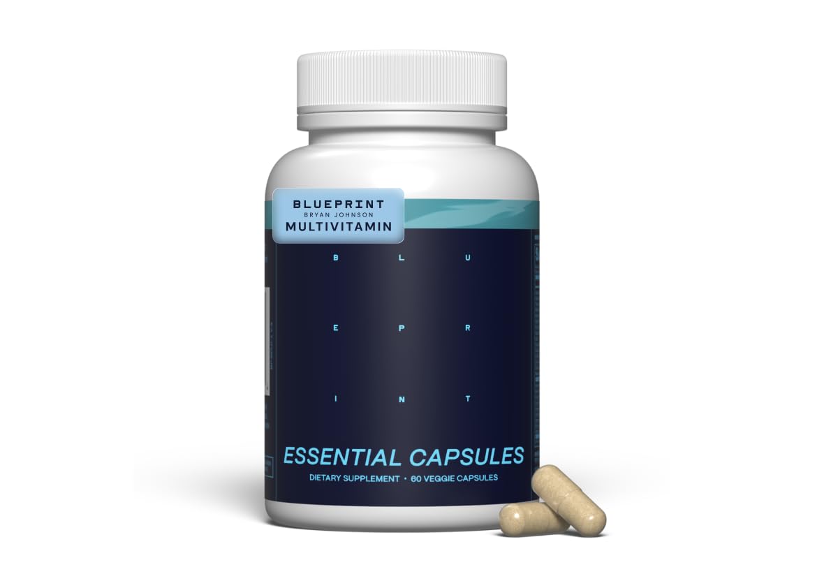 Blueprint Bryan Johnson Essential Capsules - Daily Multivitamin/Multimineral for Women and Men - Antioxidant Supplement with Calcium, Vitamin B1, Vitamin D, and Zinc - TrustMedUSA