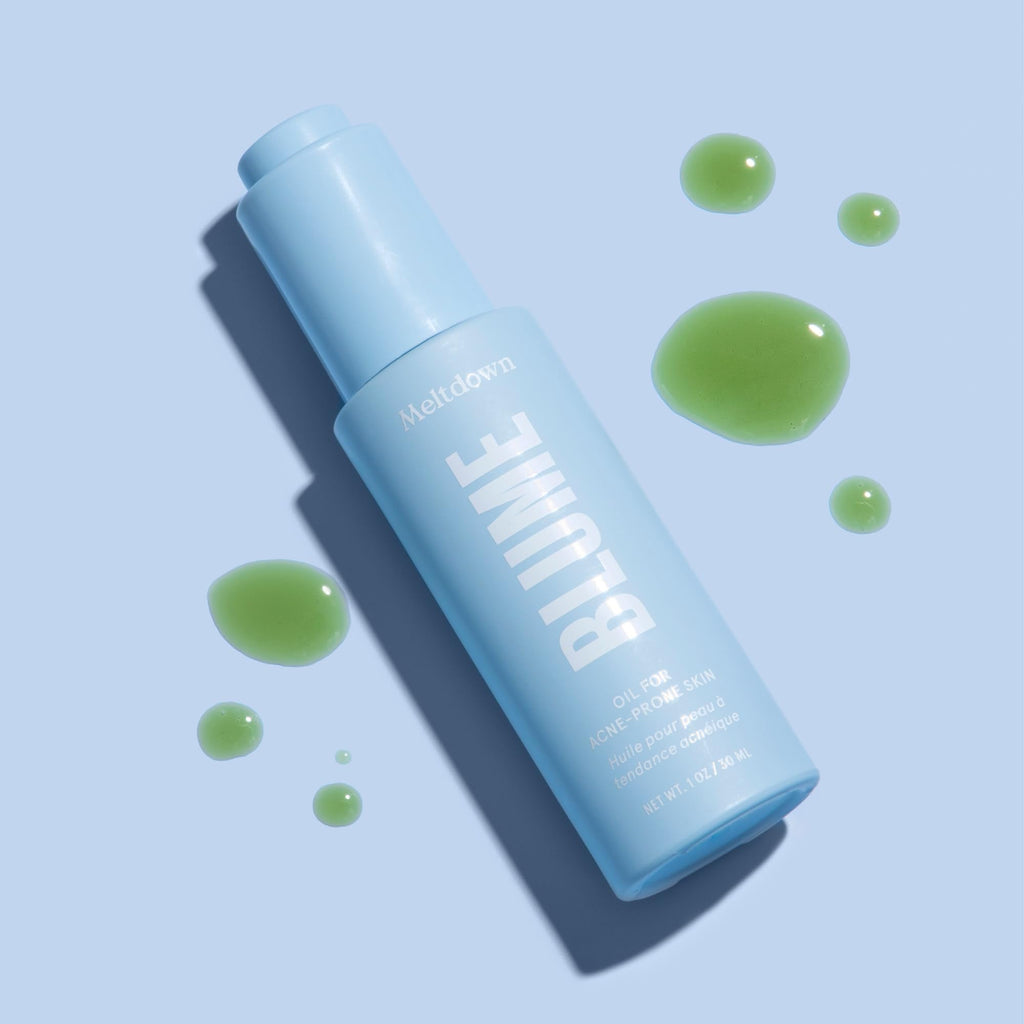 Blume Meltdown - Blue Tansy Face Oil - Acne Treatment + Pore Minimizer - Skin-Smoothing Face Serum with Black Cumin Seed & Rosehip Oil - Helps Calm Redness and Improve Texture (1 Fl oz) - Maple Wellness Supplements