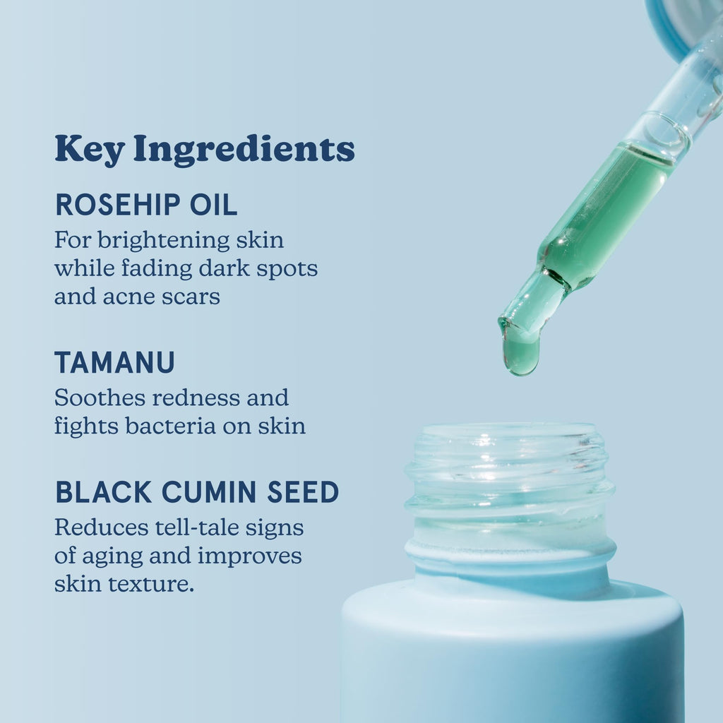 Blume Meltdown - Blue Tansy Face Oil - Acne Treatment + Pore Minimizer - Skin-Smoothing Face Serum with Black Cumin Seed & Rosehip Oil - Helps Calm Redness and Improve Texture (1 Fl oz) - Maple Wellness Supplements