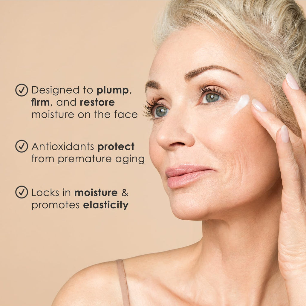 Body Firm Crepe Erase Facial Repair Treatment, Anti Aging Face Moisturizer With Shea Butter, Collagen, Vitamin E, Neck Firming Cream for Wrinkles and Fine Lines, Original Citrus, 1.7 FL Oz - Maple Wellness Supplements