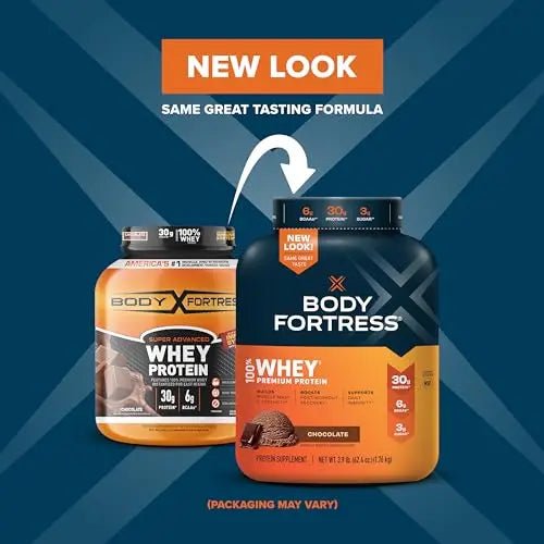 Body Fortress 100% Whey, Premium Protein Powder, Chocolate, 3.9lbs Packaging May - TrustMedUSA