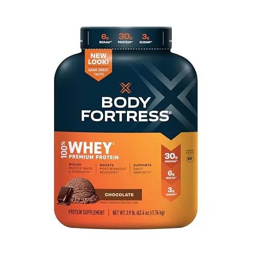 Body Fortress 100% Whey, Premium Protein Powder, Chocolate, 3.9lbs Packaging May - TrustMedUSA