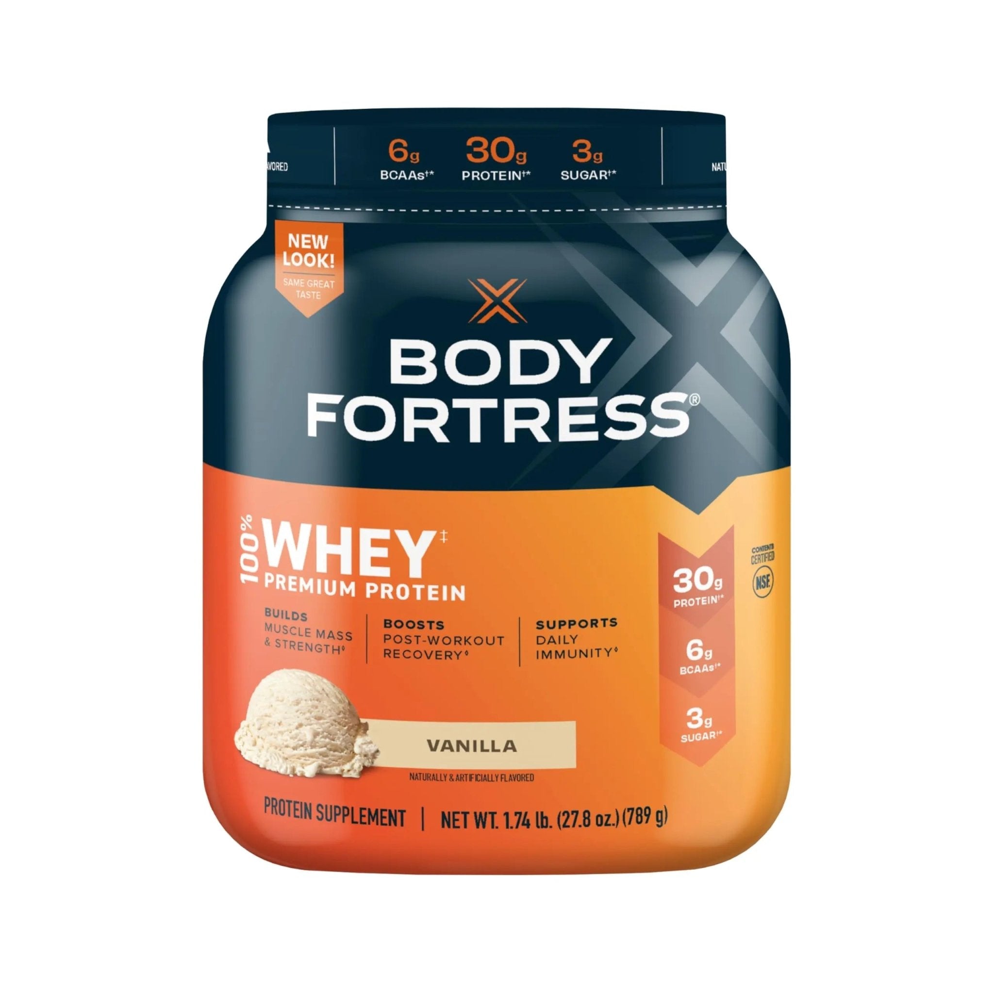 Body Fortress 100% Whey, Premium Protein Powder, Vanilla, 1.74lbs (Packaging May Vary) - TrustMedUSA