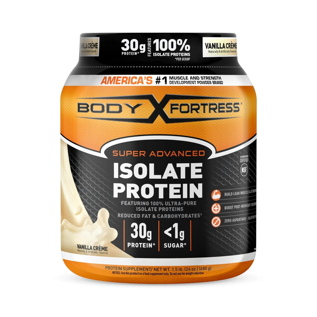 Body Fortress Super Advanced Isolate Protein Powder, Gluten Free, Vanilla Creme Flavored - TrustMedUSA