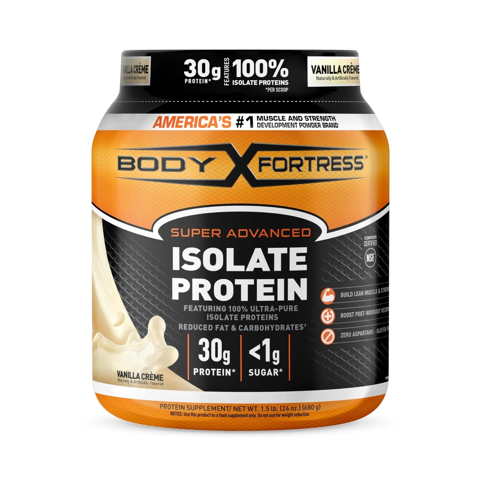 Body Fortress Super Advanced Isolate Protein Powder, Gluten Free, Vanilla Creme Flavored - TrustMedUSA