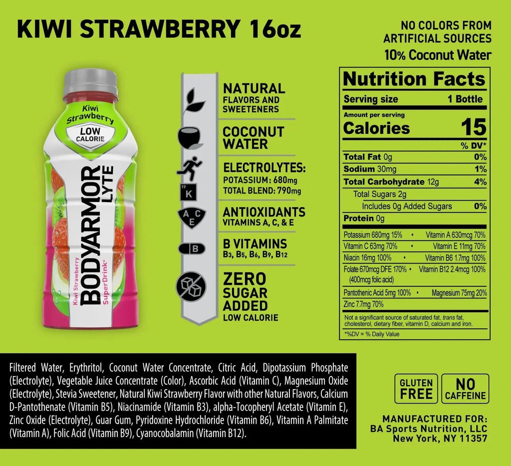 BODYARMOR LYTE Sports Drink Low-Calorie Sports Beverage, Kiwi Strawberry - TrustMedUSA