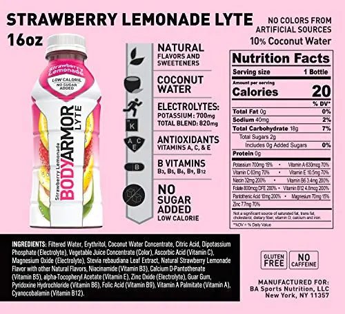 BODYARMOR LYTE Sports Drink Low-Calorie Sports Beverage, Strawberry Lemonade - TrustMedUSA
