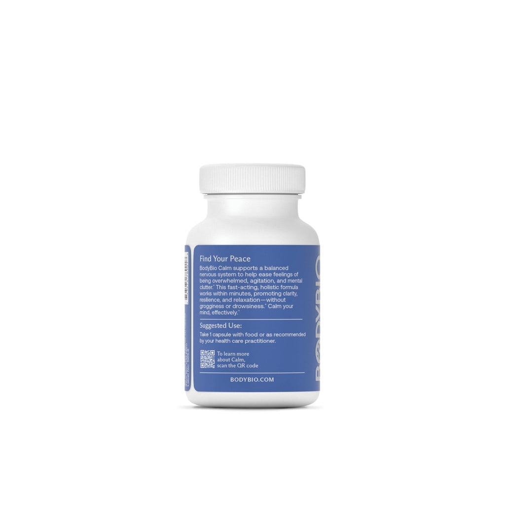 BodyBio Calm - Natural Stress Relief Blend with Rhodiola, Glycine & Phosphatidylserine - Supports Relaxation, Mental Focus & Balanced Cortisol - Non - Drowsy Formula - TrustMedUSA