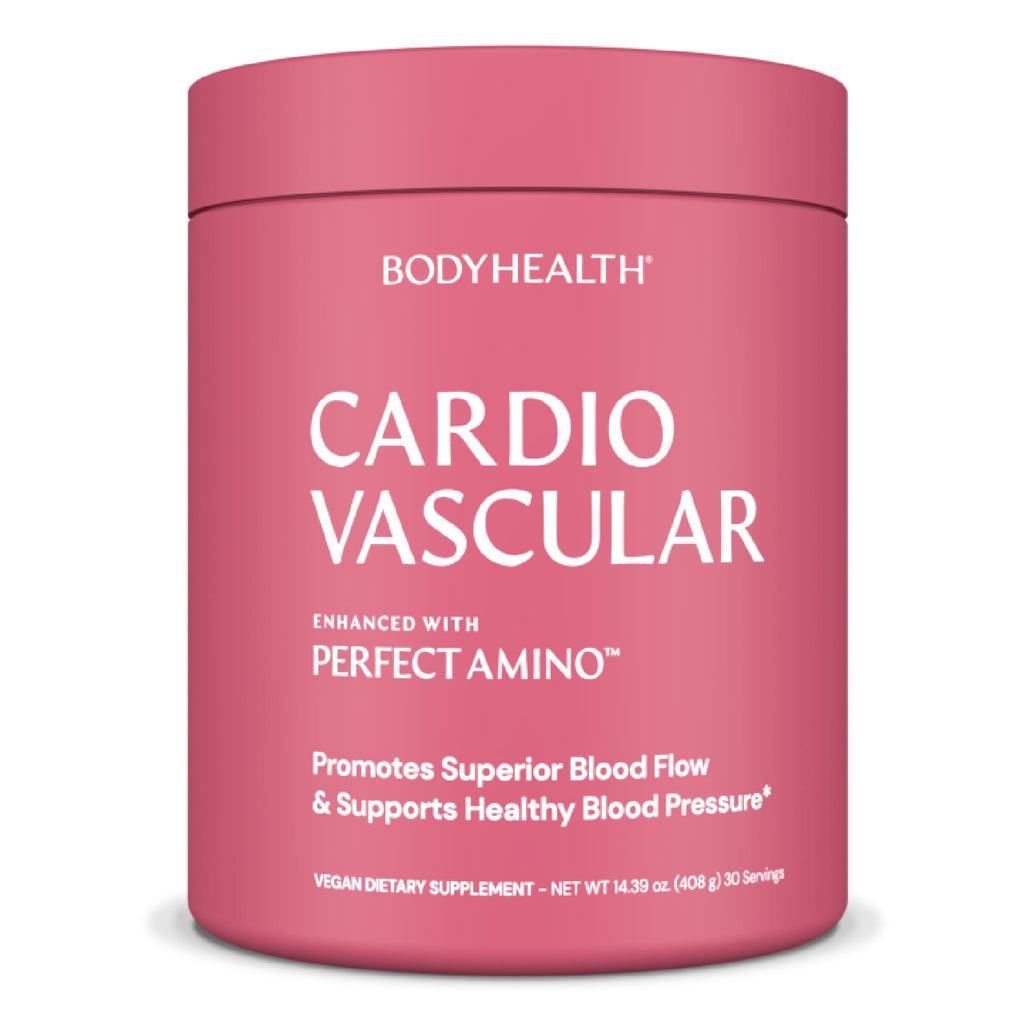 BodyHealth Cardio Vascular with PerfectAmino, Blood Flow and Heart Health Supplement Support with CoQ10, Nicotinamide Riboside, Resveratrol and D-Ribose, Chocolate Flavor, 30 Servings - TrustMedUSA