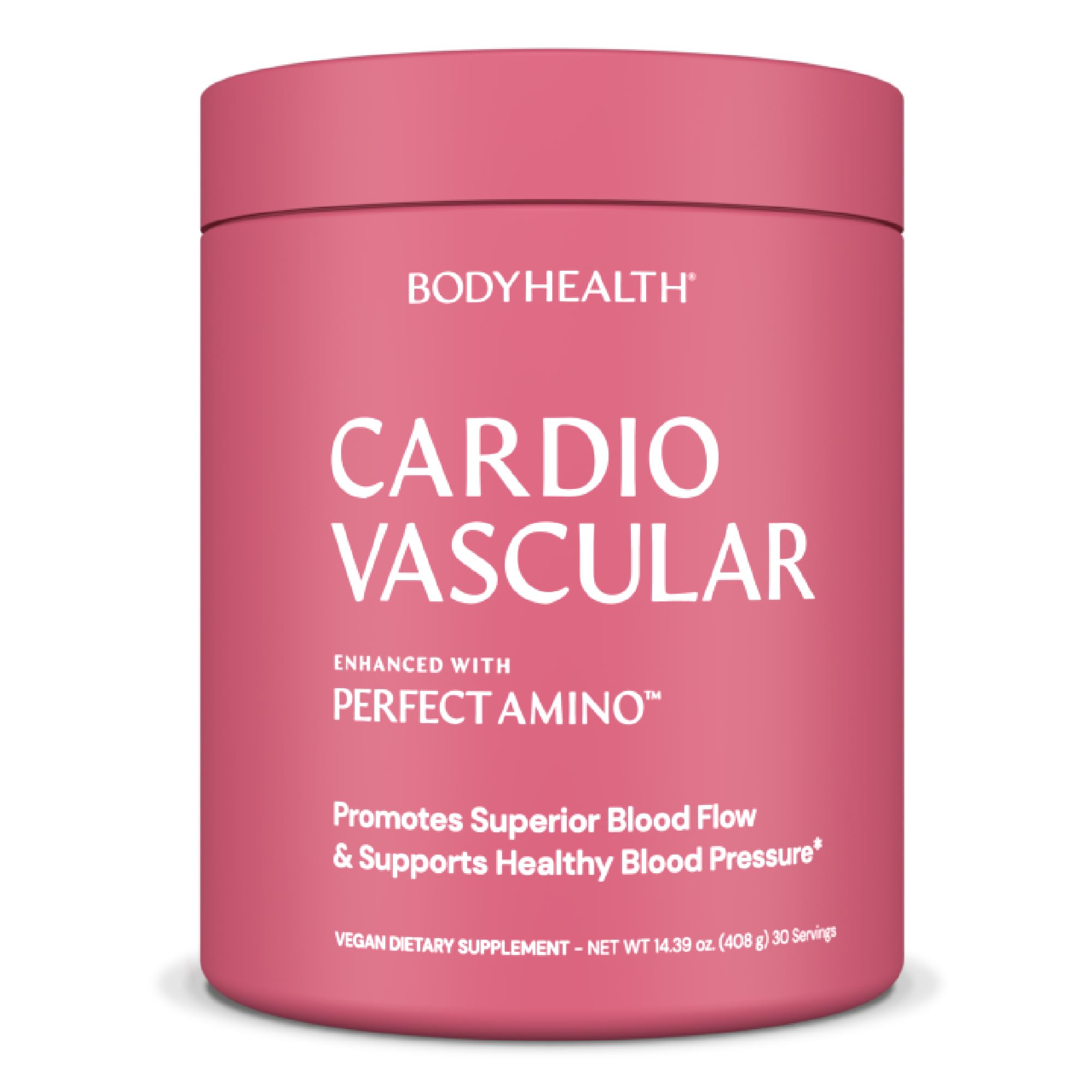 BodyHealth Cardio Vascular with PerfectAmino, Blood Flow and Heart Health Supplement Support with CoQ10, Nicotinamide Riboside, Resveratrol and D-Ribose, Chocolate Flavor, 30 Servings - TrustMedUSA