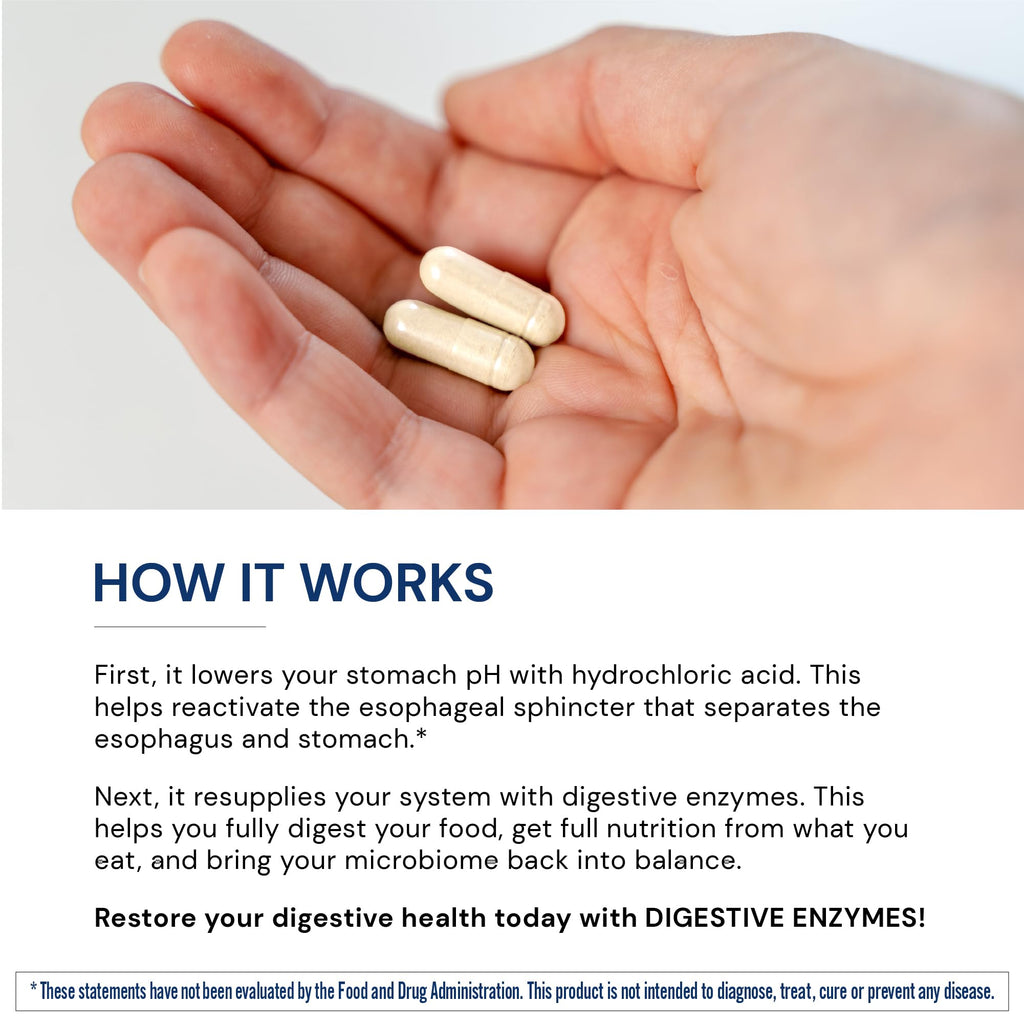 BodyHealth Digestive Enzymes Full Spectrum Digestive Support (180 caps), Betaine, Pepsin, Pancreatin BPP Loaded with Enzymes and Probiotics, Re - TrustMedUSA
