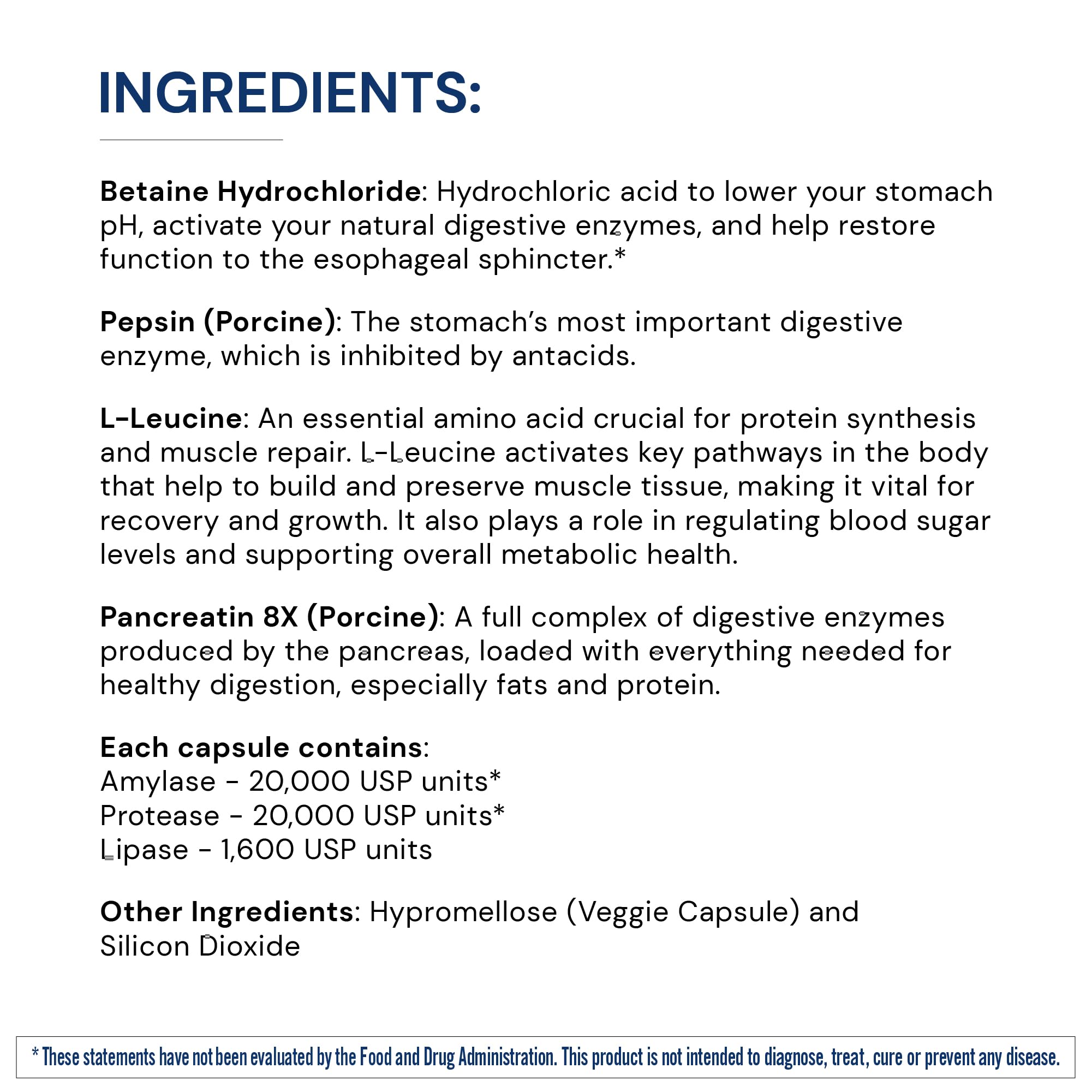 BodyHealth Digestive Enzymes Full Spectrum Digestive Support (180 caps), Betaine, Pepsin, Pancreatin BPP Loaded with Enzymes and Probiotics, Re - TrustMedUSA