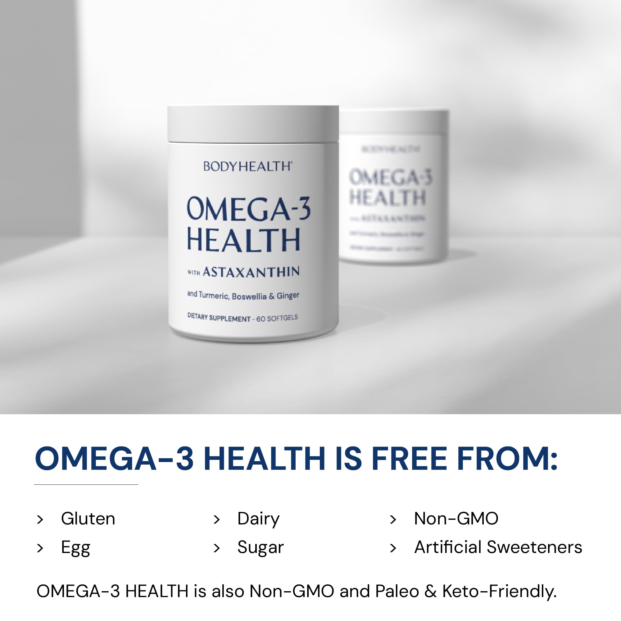 BodyHealth Omega 3 Health, Fish Oil Supplement for Women and Men, Heart and Brain Health, Fish Oil Pills, Fatty Acid Supplements, Omega 3 Vitamins - 60 Soft Gels - TrustMedUSA