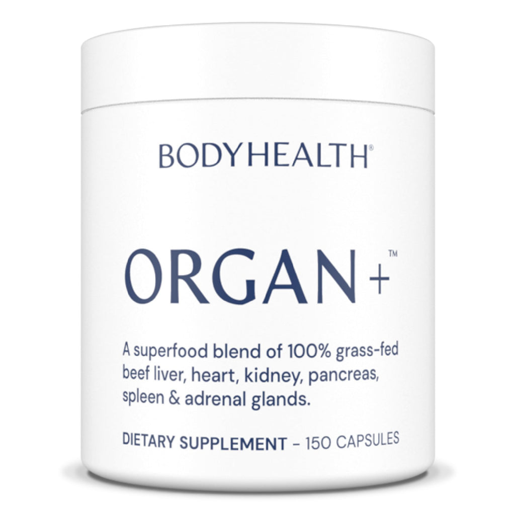 BodyHealth Organ+ Grass-Fed Glandular Organ Complex, Grassfed Beef Organ Supplement, Dessicated Beef Liver, Heart, Kidney, Pancreas, Spleen, Non GMO, Adrenal, Supplement, (150 Capsules) - TrustMedUSA