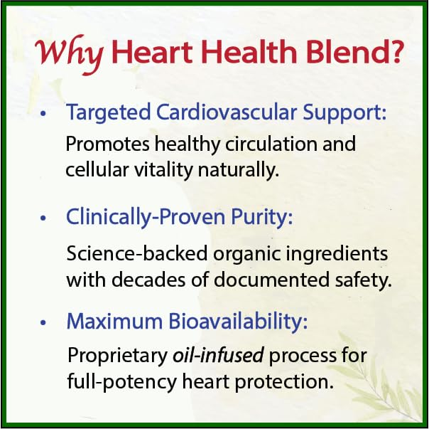 Bodymune Heart Health Blend Cholesterol Support – Organic Cardiovascular & Circulation Supplement – with Green Tea, Pomegranate & Black Seed Oil – 66 Capsules – USDA Organic, Vegan - TrustMedUSA