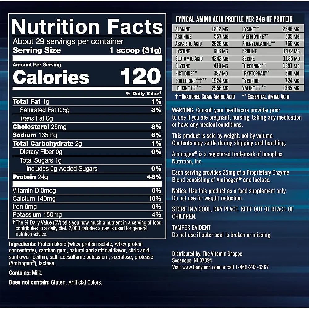 BODYTECH Whey Tech Pro 24 Protein Powder - Protein Enzyme Blend with BCAA's - TrustMedUSA