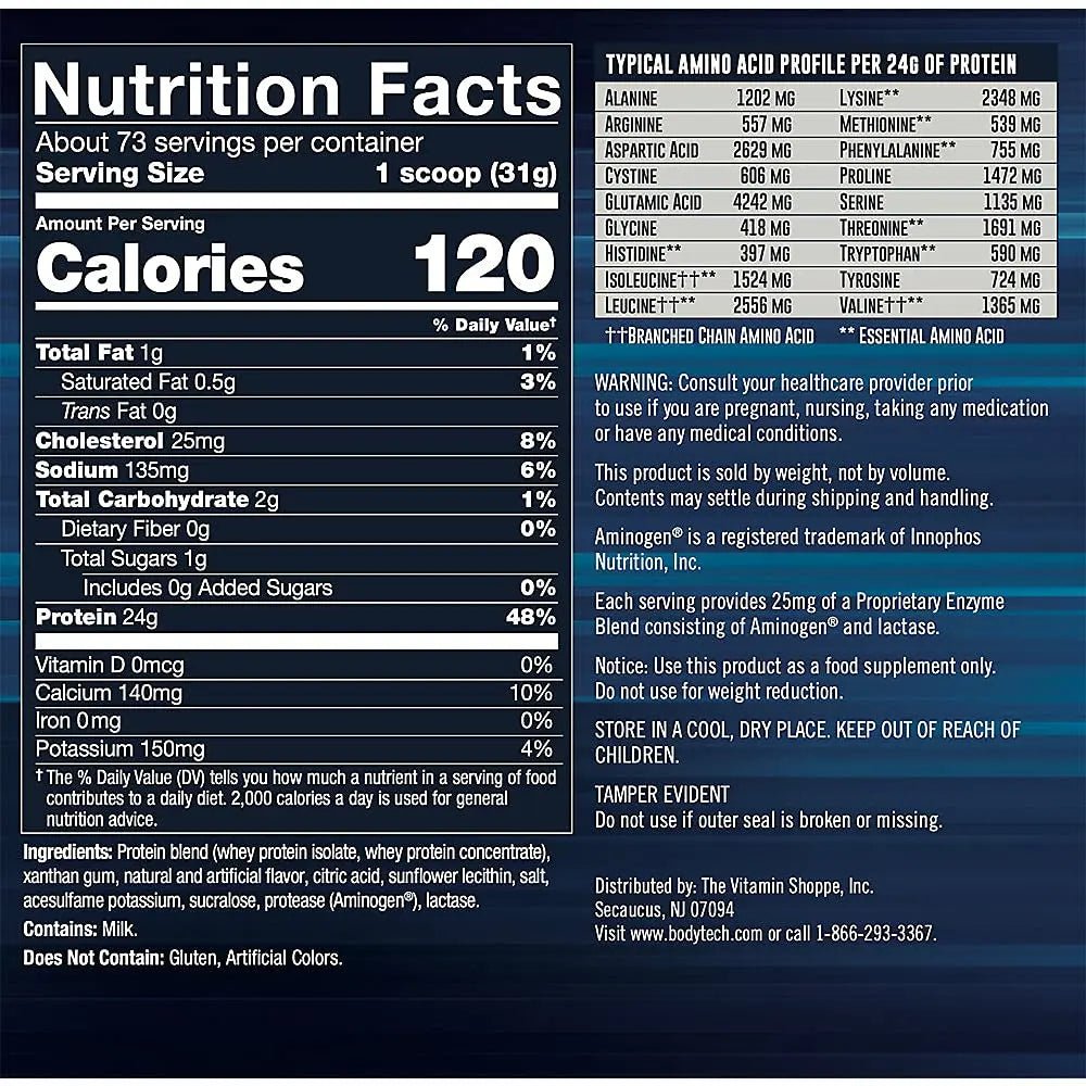 BODYTECH Whey Tech Pro 24 Protein Powder - Protein Enzyme Blend with BCAA's to Fuel - TrustMedUSA