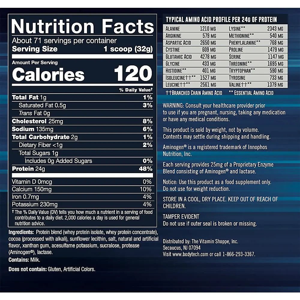 BODYTECH Whey Tech Pro24 Powder Rich Chocolate (5 lbs/ 71 Servings) - TrustMedUSA
