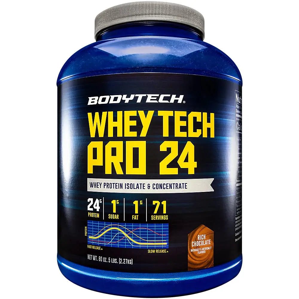 BODYTECH Whey Tech Pro24 Powder Rich Chocolate (5 lbs/ 71 Servings) - TrustMedUSA