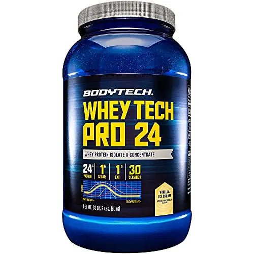 BODYTECH Whey Tech Pro24 Powder Vanilla Ice Cream (2 lbs/30 Servings) - TrustMedUSA